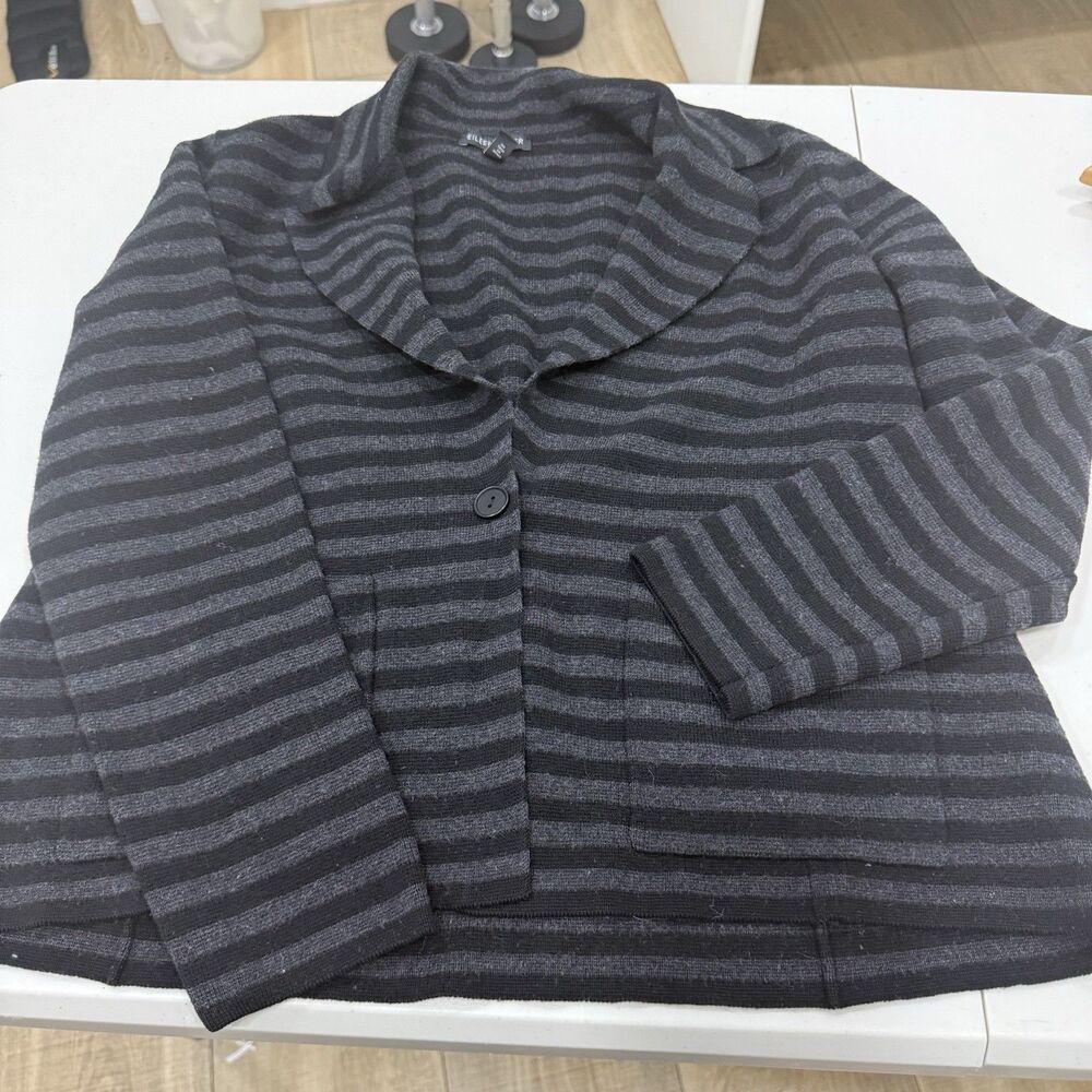 EILEEN FISHER Women Wool Knitted Sweater Jacket S Black,Gray